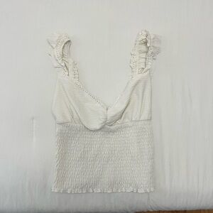 Urban Outfitters White Ruffle Tank Top
